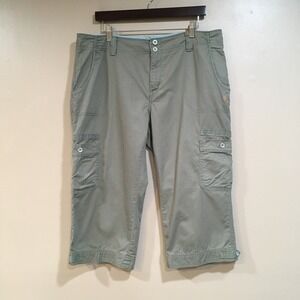 Levis Cargo Capri Pants Womens 14 Olive Green Cropped Utility Garden Outdoor